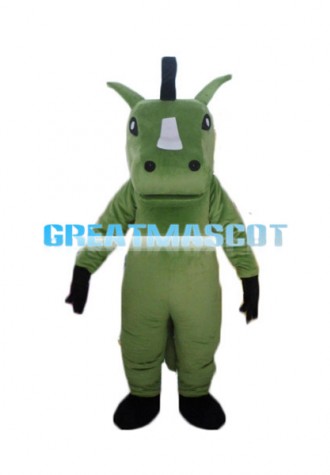 Adult Cartoon Green Horse Mascot Costume