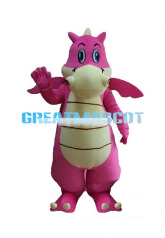 Adult Cartoon Pink Dragon Lightweight Mascot Costume 