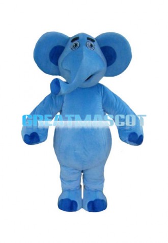Adult Blue Elephant Cartoon Mascot Costume 