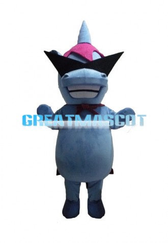 Cool Cartoon Blue Unicorn Mascot Adult Costume 