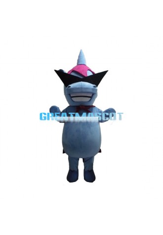 Cool Cartoon Blue Unicorn Mascot Adult Costume 