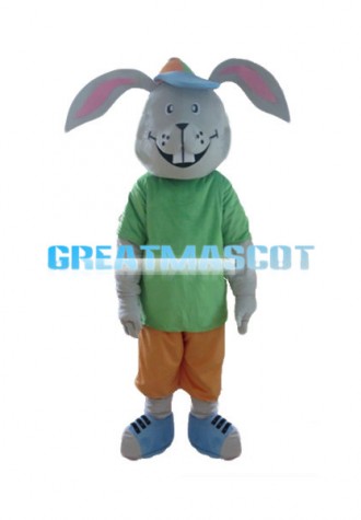 Adult Cartoon Gray Rabbit Mascot Costume 
