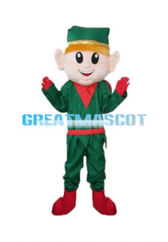 Optimistic Christmas Elf Mascot Costume 