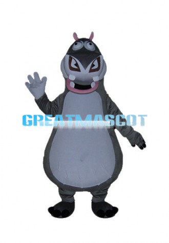 Adult Cartoon Grey Hippo Lightweight Mascot Costume