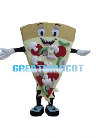 Lightweight Cartoon Triangle Vegetable Pizza Mascot Adult Costume 