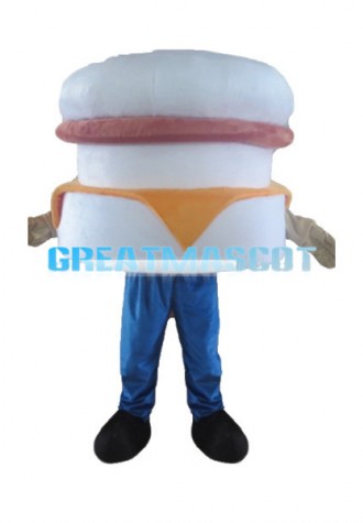 White Burger Lightweight Mascot Adult Costume 