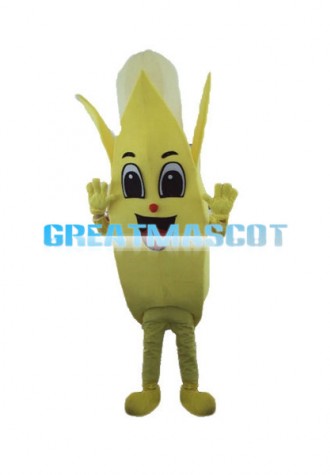 Deluxe Cartoon Peeled Banana Lightweight Mascot Adult Costume 