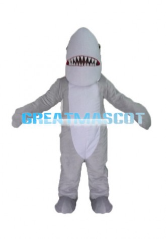 Fierce Grey Shark Mascot Costume