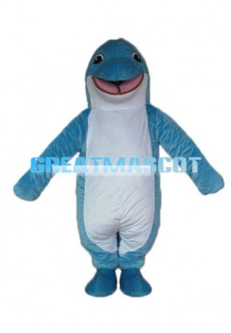 Cute Blue Dolphin Mascot Costume