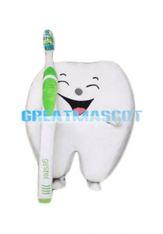 Adult Cartoon Tooth With Toothbrush Lightweight Mascot Costume