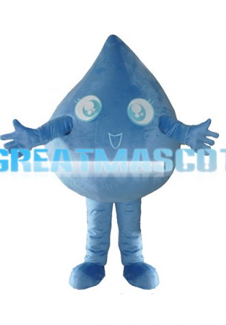 Cartoon Blue Water Drop Lightweight Mascot Adult Costume 