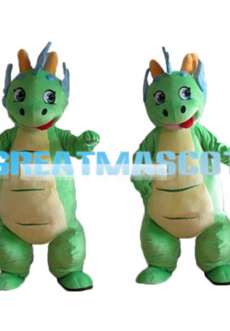 Lovely Green Chinese Dragon Lightweight Mascot Costume For Adult