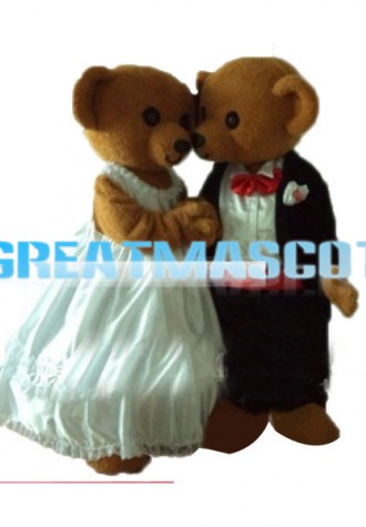 Wedding Teddy Bears Mascot Adult Costume