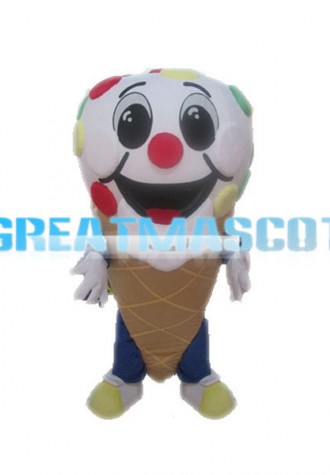 Deluxe Cartoon Ice Cream Cone Mascot Adult Costume
