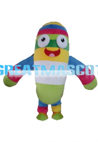 Cartoon Colorful Caterpillar Mascot Adult Costume 