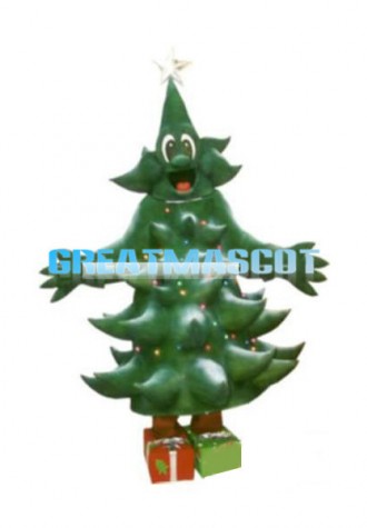 Deluxe Cartoon Christmas Tree Lightweight Mascot Adult Costume