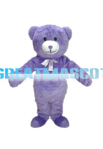 Popular Purple Teddy Bear Mascot Adult Costume