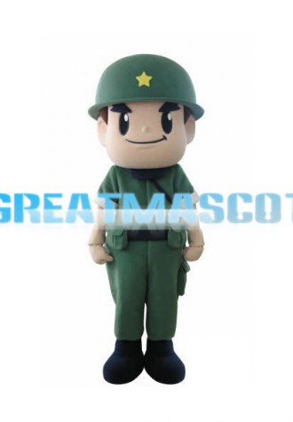 Green Soldier Mascot Costume