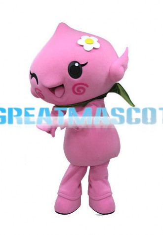 Cute Pink Peach Girl Mascot Costume