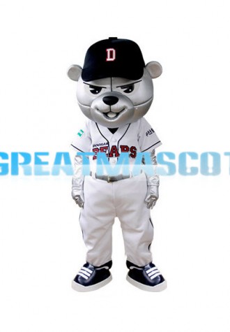 Korean Baseball Silver Bear Mascot Adult Costume