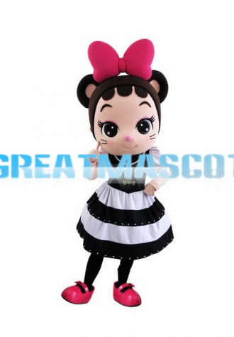 Cute Mouse Girl Cartoon Mascot Costume