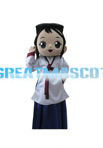 Cute Korean Girl Mascot Costume