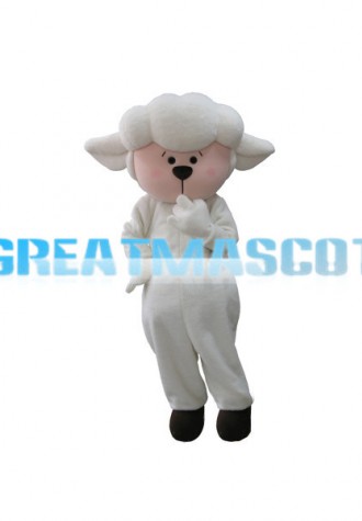 Adorable Cartoon Baby Sheep Mascot Adult Costume