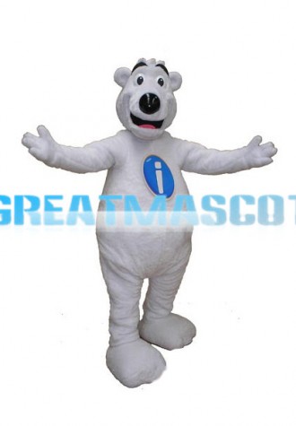 Smiling Big White Bear Mascot Adult Costume