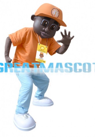 Black Boy Mascot Adult Costume