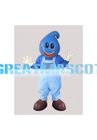 Smiling Blue Water Drop Cartoon Mascot Adult Costume