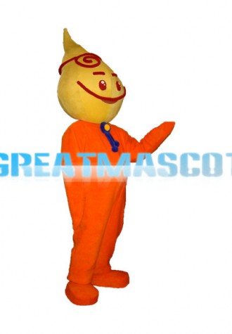 Yellow Water Drop Cartoon Mascot Adult Costume