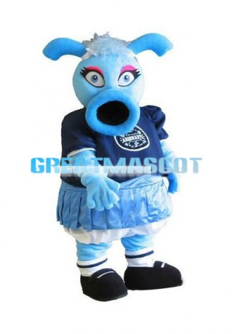Blue O-shaped Mouth Monster Mascot Adult Costume