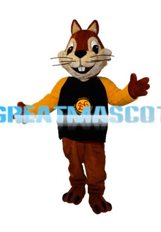 Smiling Red Squirrel Mascot Animal Fancy Dress Costume