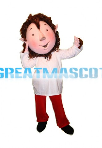 Elf Boy With Red Hair Mascot Costume 