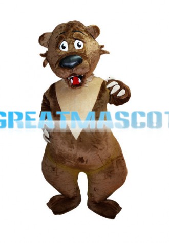 Surprised Brown Bear Mascot Adult Costume 
