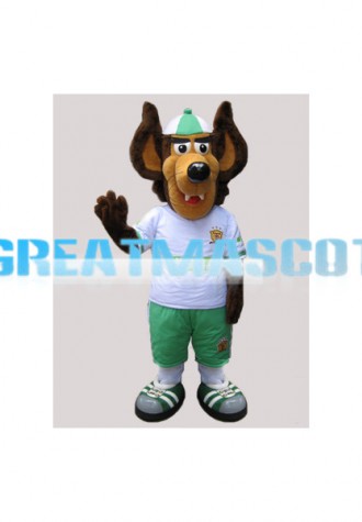 Smiling Brown Dog With Big Ears Mascot Adult Costume 
