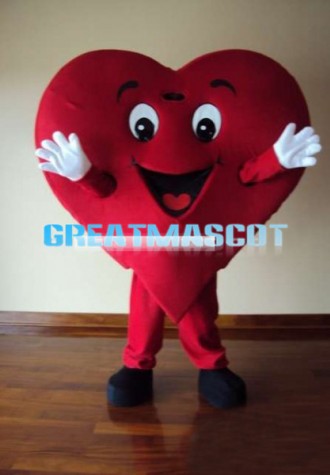 Deluxe Cartoon Red Heart Mascot Adult Costume