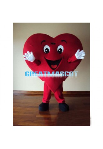 Deluxe Cartoon Red Heart Mascot Adult Costume