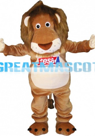 Adult Plush Brown Lion Mascot Costume