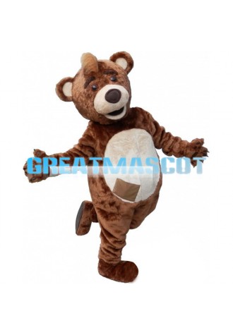 Adult Plush Brown Pocket Teddy Bear Mascot Costume