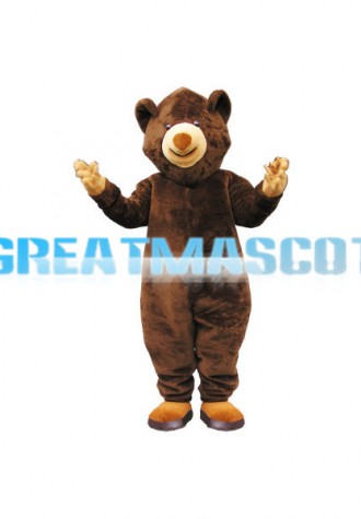 Friendly Adult Plush Brown Bear Mascot Costume