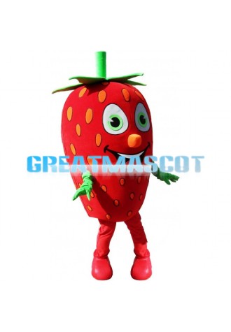 Giant Cartoon Strawberry Mascot Adult Costume 