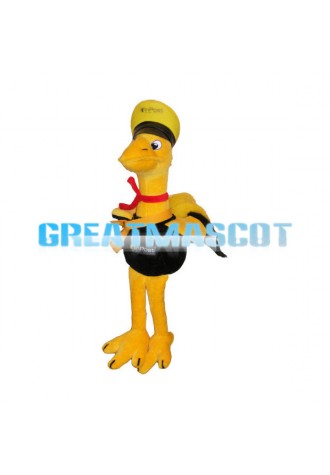 Yellow & Black Ostrich Mascot Adult Costume