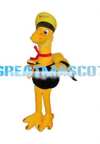 Yellow & Black Ostrich Mascot Adult Costume