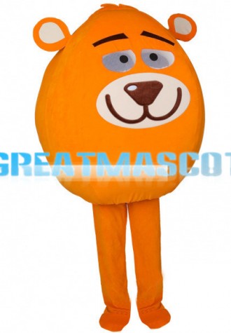 Only Orange Bear Head Mascot Adult Costume