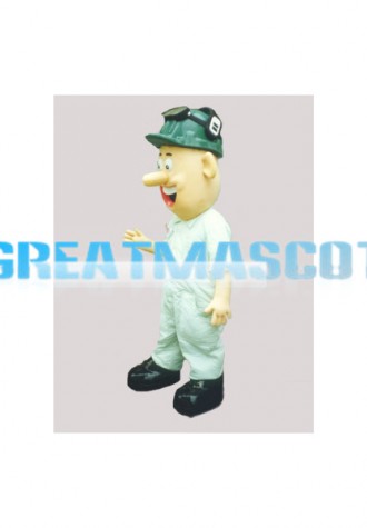 Friendly Miner With Long Nose Mascot Costume