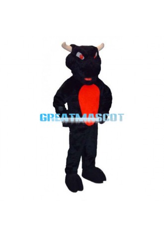 Angry Black & Red Bull Mascot Adult Costume 