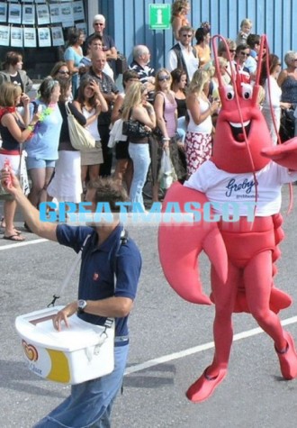 Huge Cartoon Red Lobster Mascot Adult Costume 