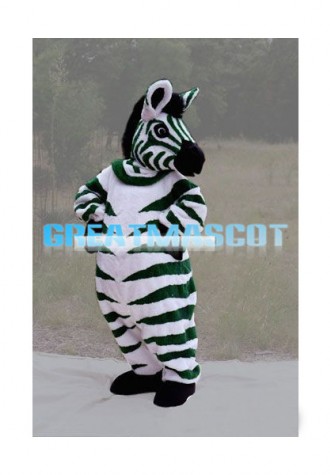 Green Zebra Mascot Adult Costume 