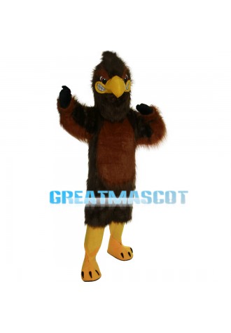 Angry Long Fur Dark Brown Eagle Mascot Costume